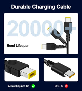 STLIERT adapter next to a hand and AC cord showing scale for travel and desk portability
