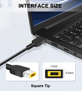 STLIERT adapter connected to DC cable ready to power Lenovo laptop reliably
