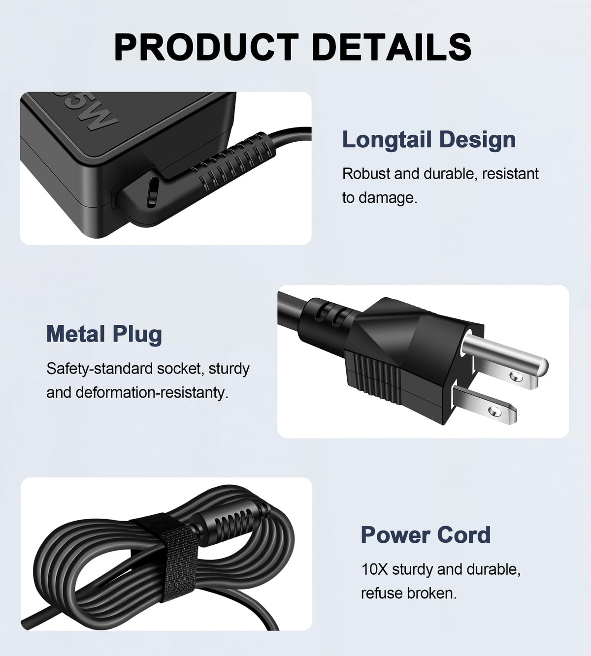STLIERT charger plugged into laptop on desk highlighting dependable charging