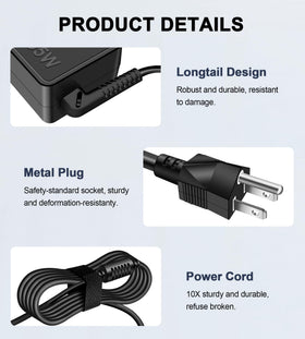 STLIERT charger plugged into laptop on desk highlighting dependable charging