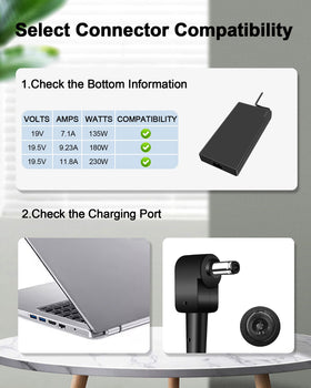 STLIERT adapter size comparison next to laptop showing compact, travel-ready design