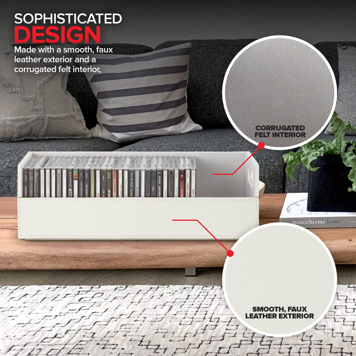 Stock Your Home CD Storage Box holds up to 40 CDs in a compact unit.