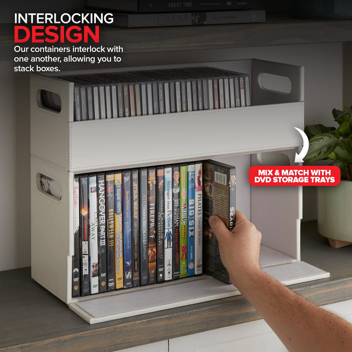 Stock Your Home CD Storage Box measures 17.75 x 6.25 x 5.5 inches.