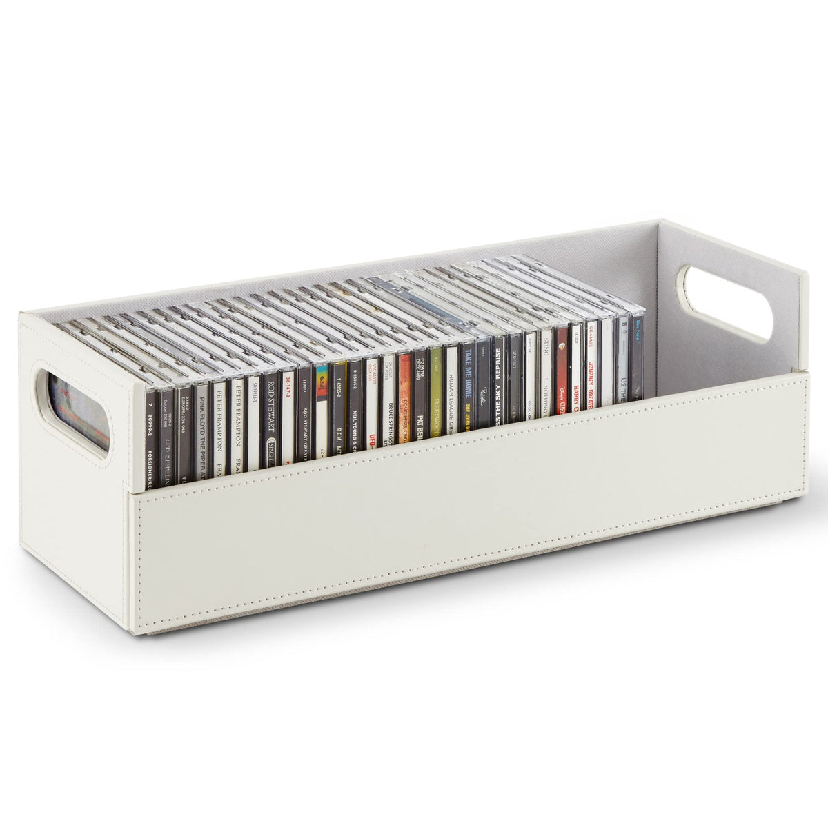 Stock Your Home CD Storage Box with front magnetic flap for quick access to discs.