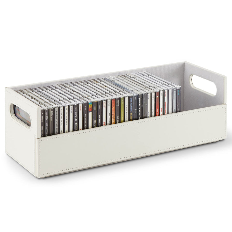 Stock Your Home CD Storage Box with front magnetic flap for quick access to discs.