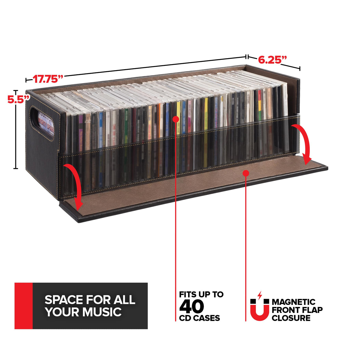 Stock Your Home magnetic flap detail for secure, dust-resistant media storage