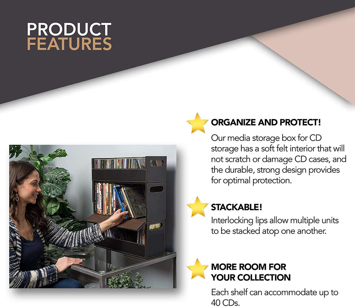 Stock Your Home reinforced handles enable easy carrying between rooms
