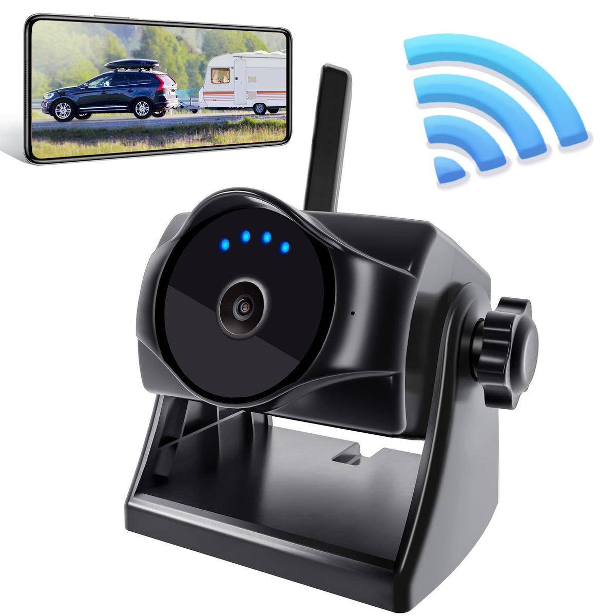 STONVUE 1080P magnetic backup camera showing drill-free mounting and safer reversing