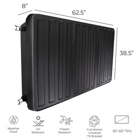 Storm Shell SS-65 outdoor TV enclosure rear view shields weather exposure.