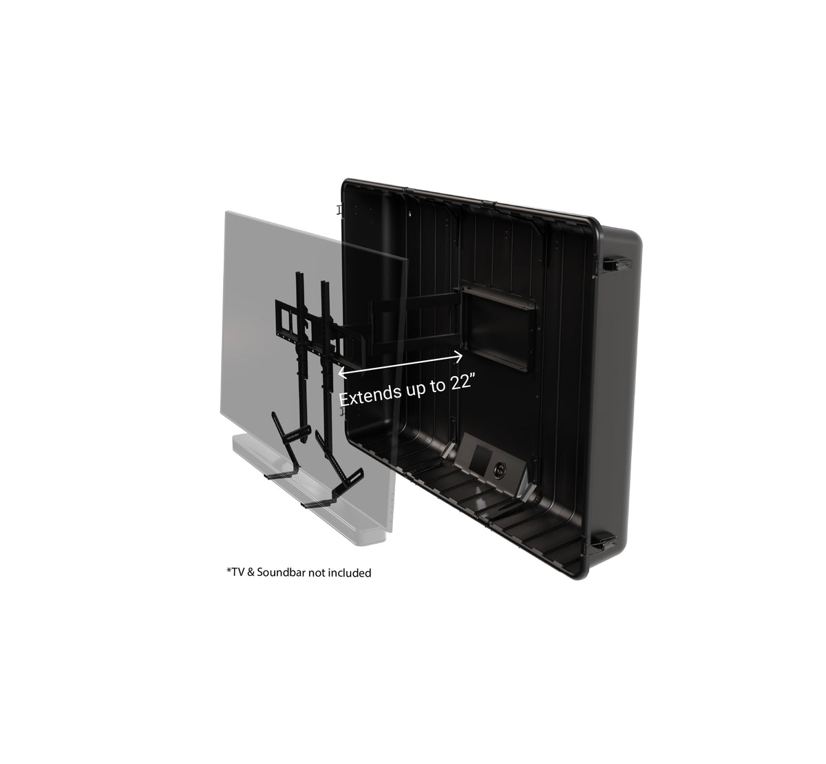 Storm Shell XL metal wall bracket included for sturdy installation.