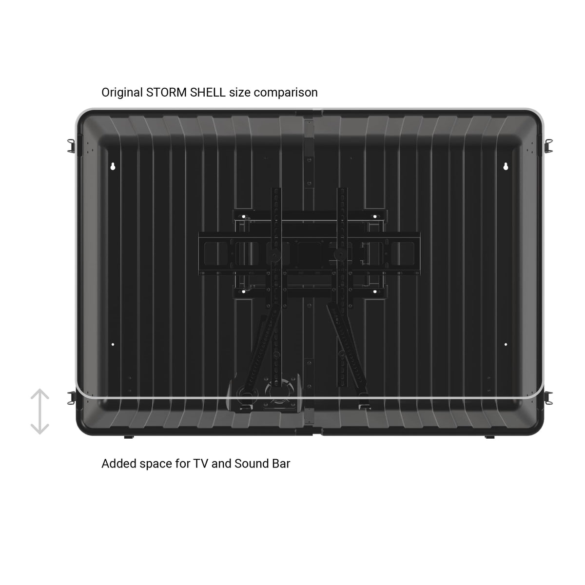 Storm Shell XL supports VESA patterns for versatile mounting.