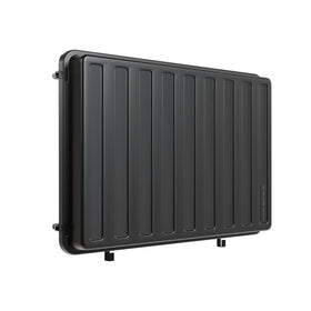 Storm Shell XL weatherproof outdoor TV enclosure protects the screen from rain and sun.