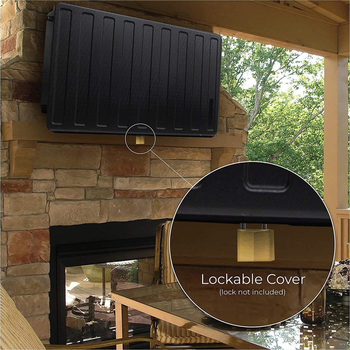 Storm Shell fits 41.75 x 23.5 x 3.75 inch TVs for outdoor use.