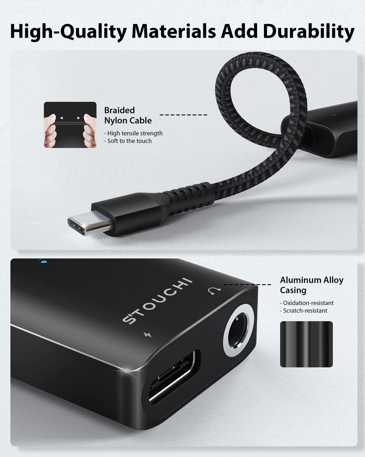 Stouchi hi-res DAC delivers clear audio up to 24bit/96kHz.