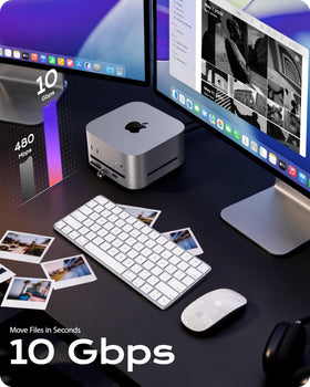 Stouchi dock bottom power button view enabling effortless Mac mini power-on