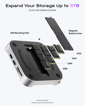 Stouchi dock open SSD bay showing tool-free installation benefit