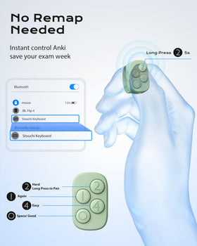 stouchi ring worn on finger while studying, demonstrating comfort and reduced strain
