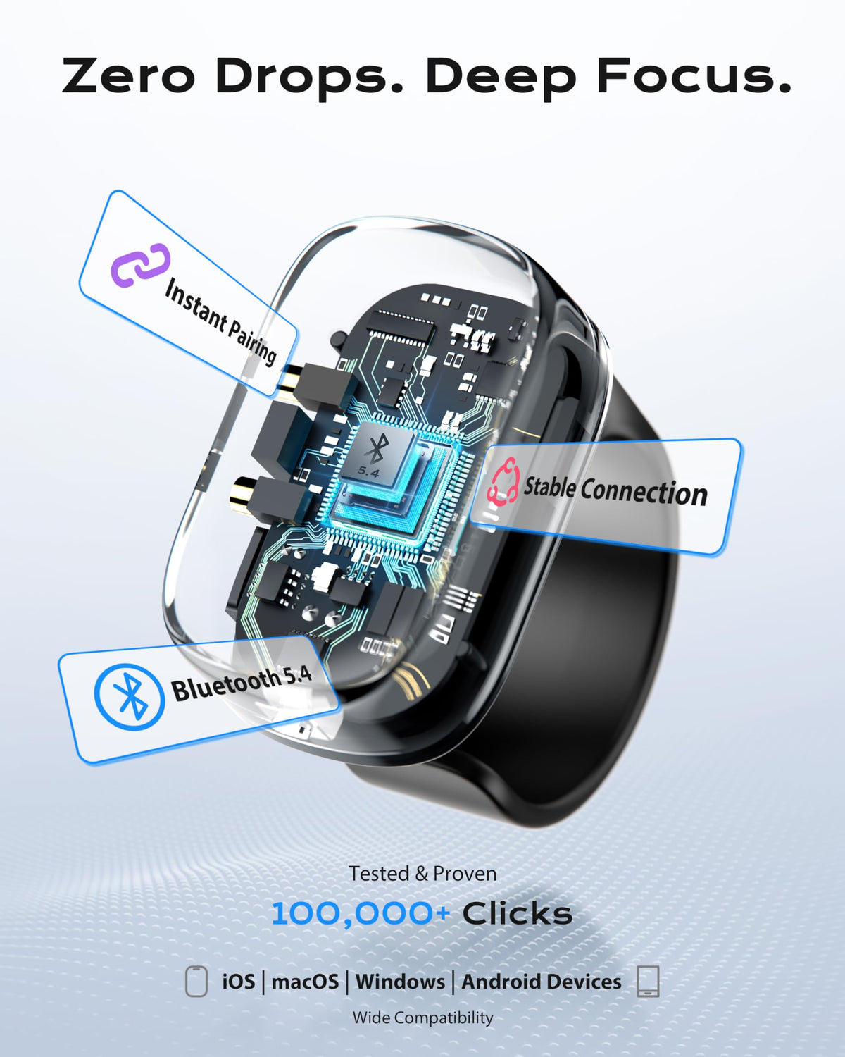 Stouchi ring connected to iPhone Anki app, allowing hands‑free card navigation
