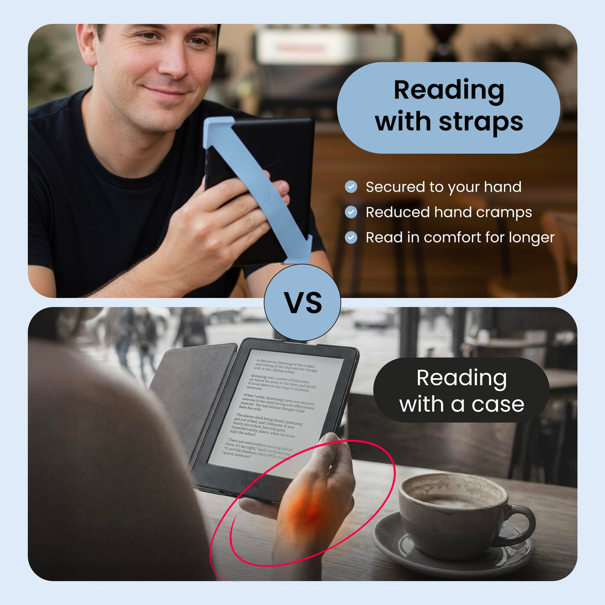 Strapsicle silicone texture close-up for daily reading comfort.