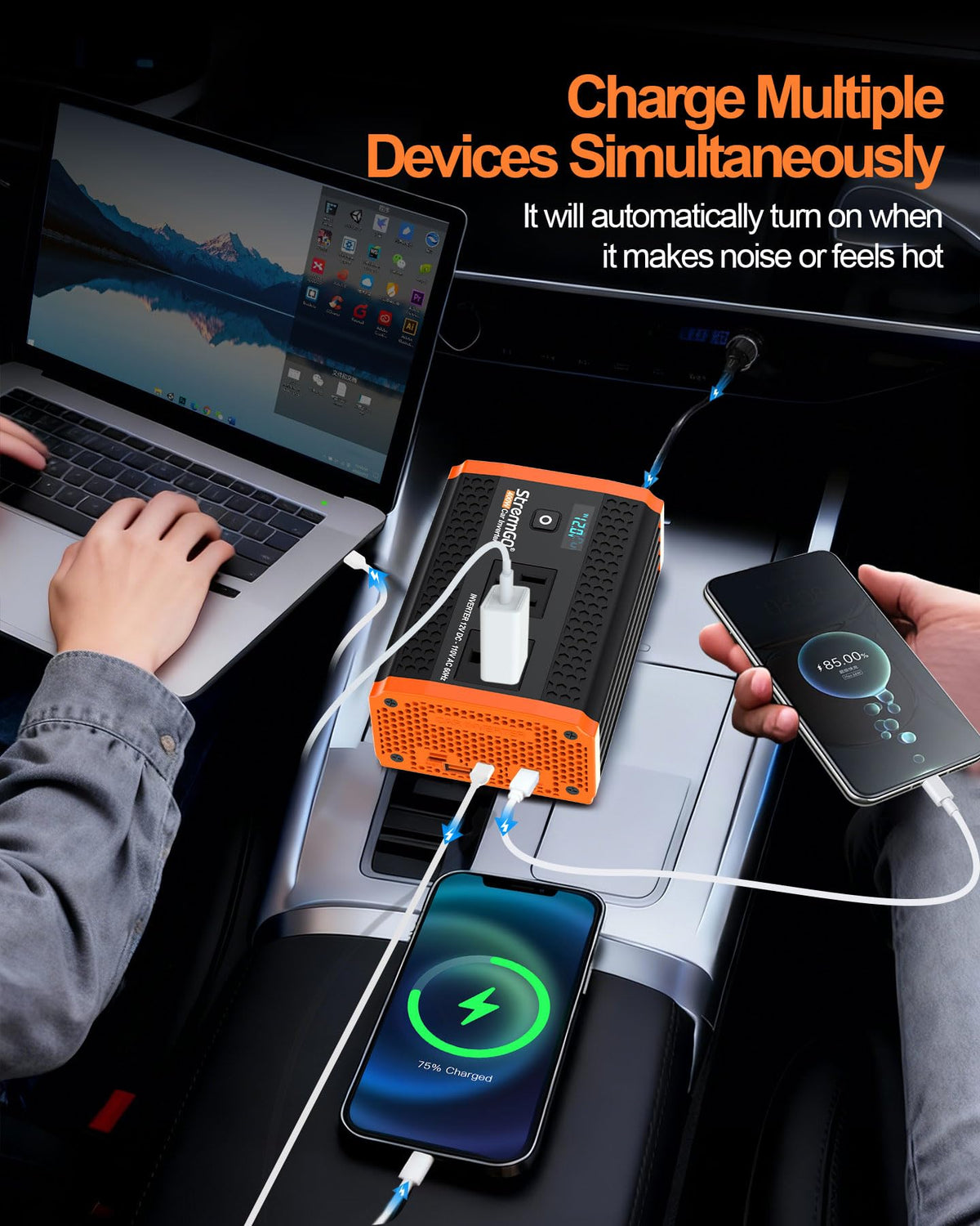 StrenrmGO 400W inverter USB-C port enables fast charging