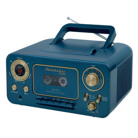 Studebaker portable CD player blue front view for easy on-the-go listening
