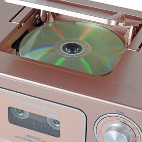 Studebaker Rose Gold cassette recorder with auto-stop for recording and playback