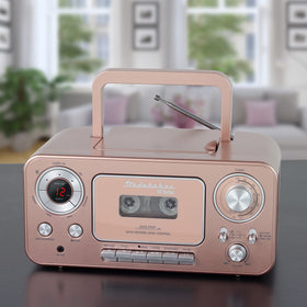 Studebaker Rose Gold portable unit showing the carrying handle for easy transport