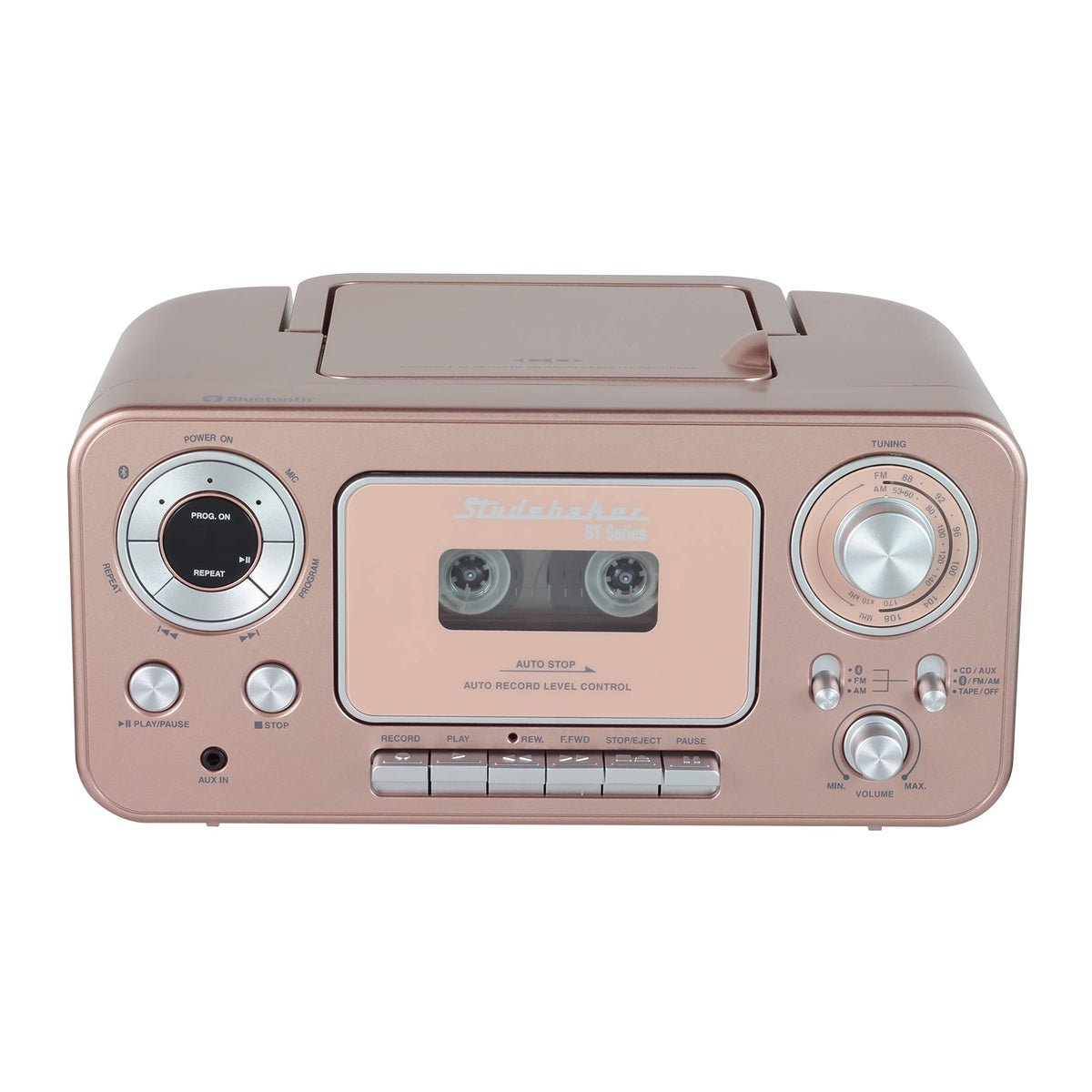 Studebaker Rose Gold top-loading CD player for CD-R and CD-RW playback