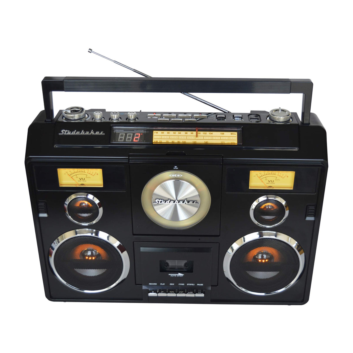 Studebaker Sound Station Bluetooth area for streaming and wireless listening.