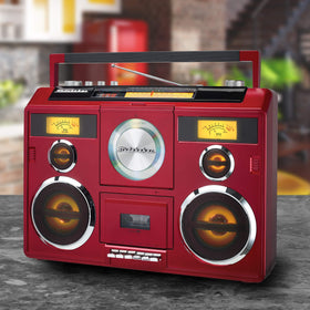 Studebaker Sound Station rechargeable battery supports portable use.