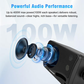 STUDIOFINIX 3.5-inch outdoor wired speaker back view, rugged waterproof housing.