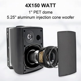 STUDIOFINIX 5-25-inch outdoor speaker side view shows rugged weatherproof design.
