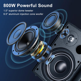 StudioFinix 6.5-inch outdoor speaker side view; flexible wall mounting.