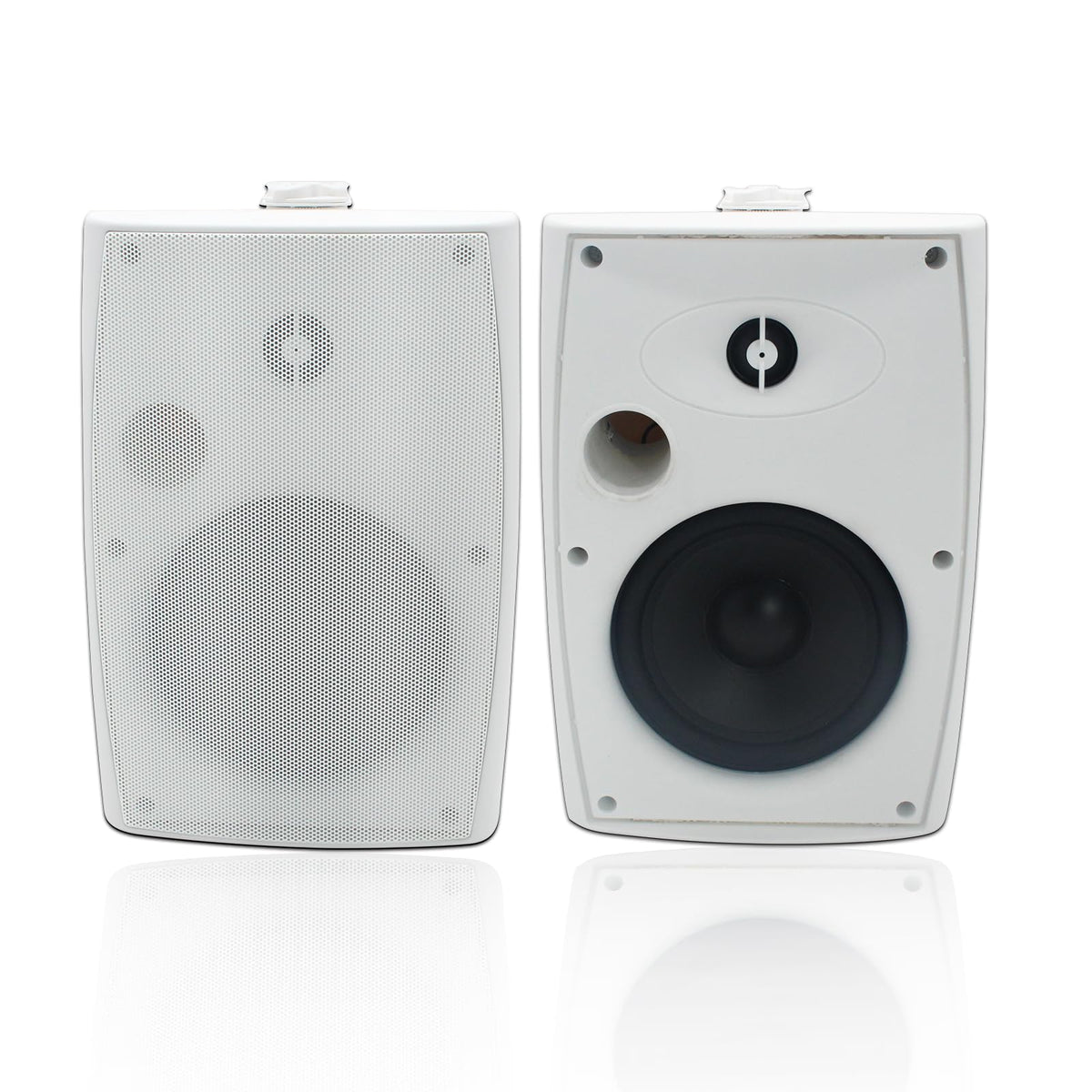 StudioFinix 6.5-inch outdoor speakers pair in white for patios and gardens