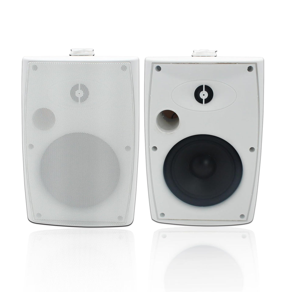 StudioFinix 6.5-inch outdoor speakers pair in white for patios and gardens