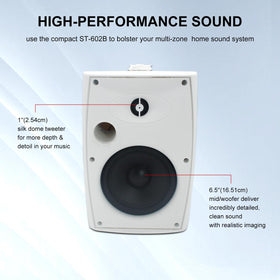 StudioFINIX 6.5-inch woofer with tweeter delivers balanced highs and deep bass.