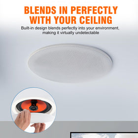 StudioFinix 8in ceiling speaker side profile showing flush mount design