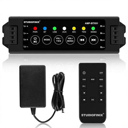 STUDIOFINIX front panel showing controls and LED indicators for quick setup benefit