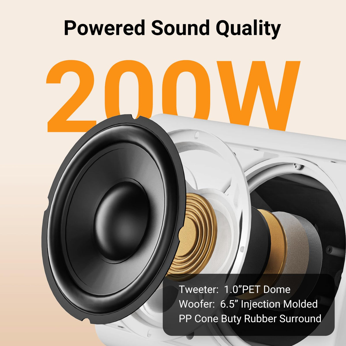 STUDIOFINIX Bluetooth 5.0 connection provides stable wireless playback up to 65 feet.