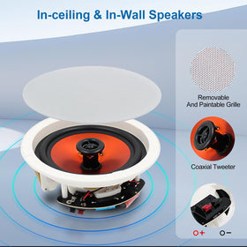 StudioFinix ceiling speaker grill close-up, sleek design for discreet integration.
