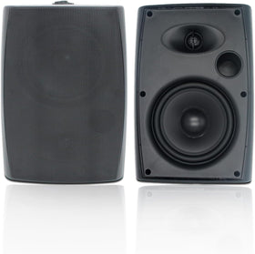 STUDIOFINIX front view wall mounted speakers showing compact profile and strong bass
