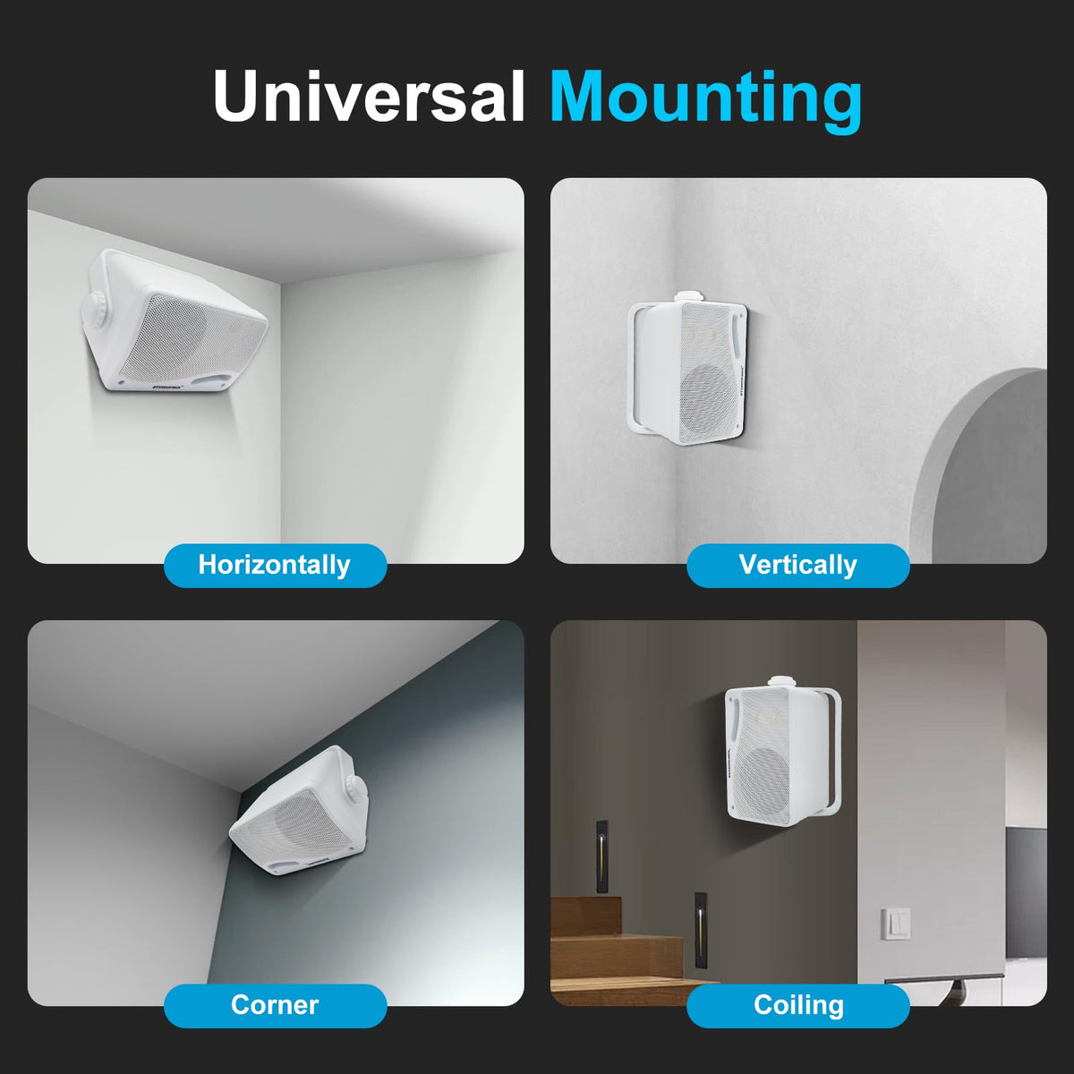 STUDIOFINIX speaker mounted on boat rail demonstrating marine-grade durability and sound