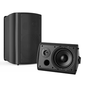 Studiofinix outdoor Bluetooth speaker mounted on wall for patio acoustics.