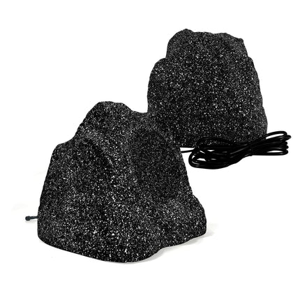 Studiofinix outdoor rock speaker pair delivering robust backyard audio.