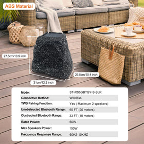 STUDIOFINIX rock speaker side view highlights compact form for deck placement.