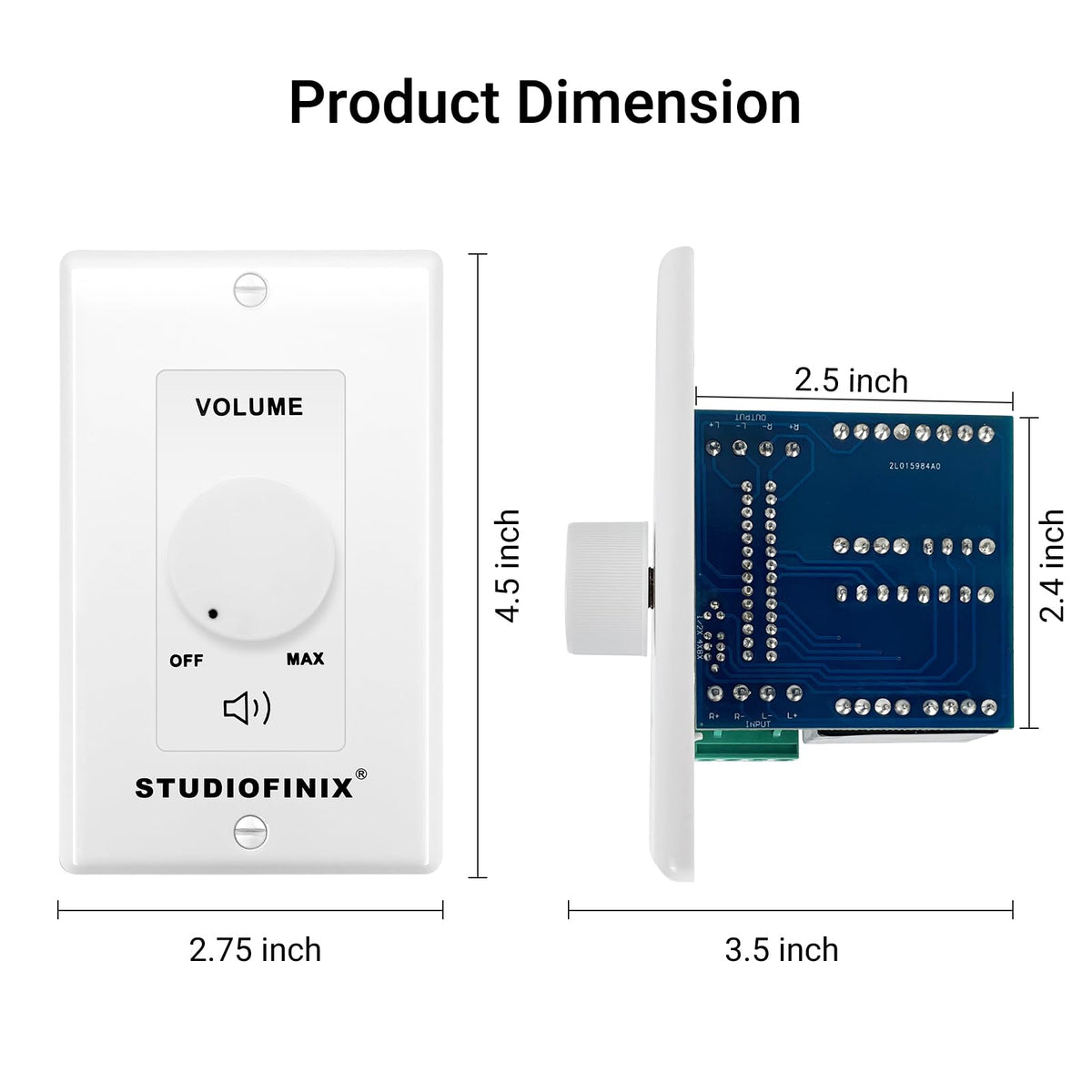 STUDIOFINIX packaging and included components showing everything needed for install