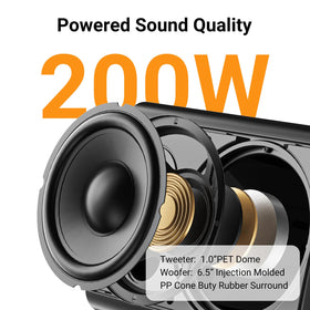 Patio party scene with Studiofinix speakers for outdoor music.