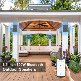 STUDIOFINIX patio poolside setup ready for outdoor listening.