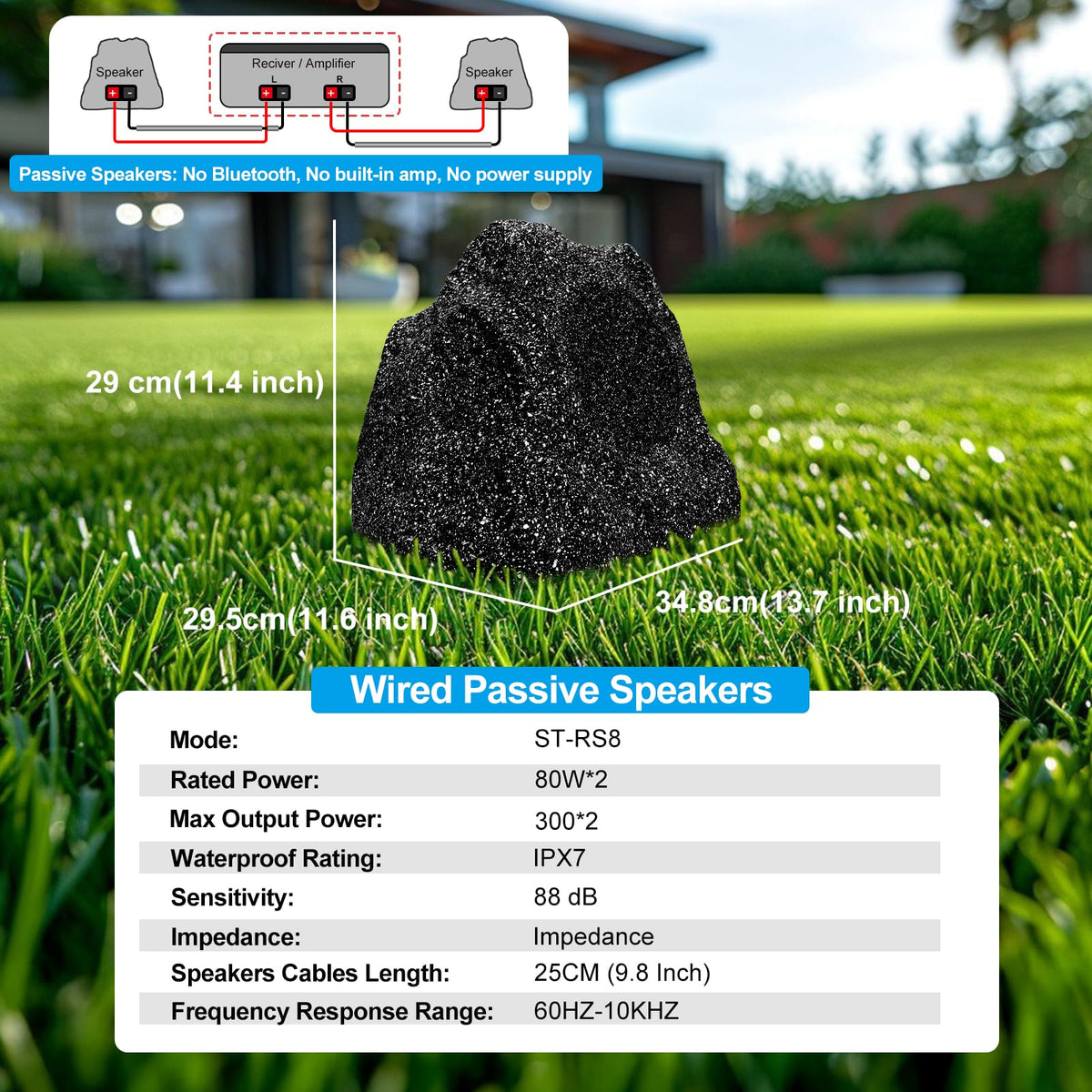 STUDIOFINIX rock speaker installation demonstrates hidden wiring for clean landscape integration.