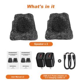 STUDIOFINIX rock speaker TWS pairing setup for larger backyard sound.